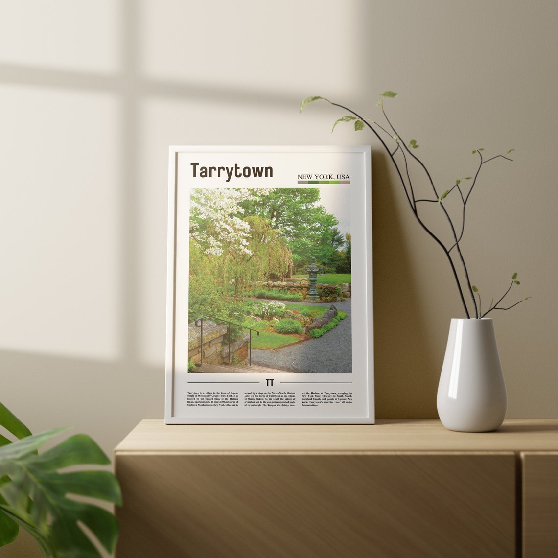 Tarrytown Print Tarrytown Poster Tarrytown Wall Art Oil Painting Poster Colorful City Print City Artwork Travel Artwork Travel Wall Art - Image 2