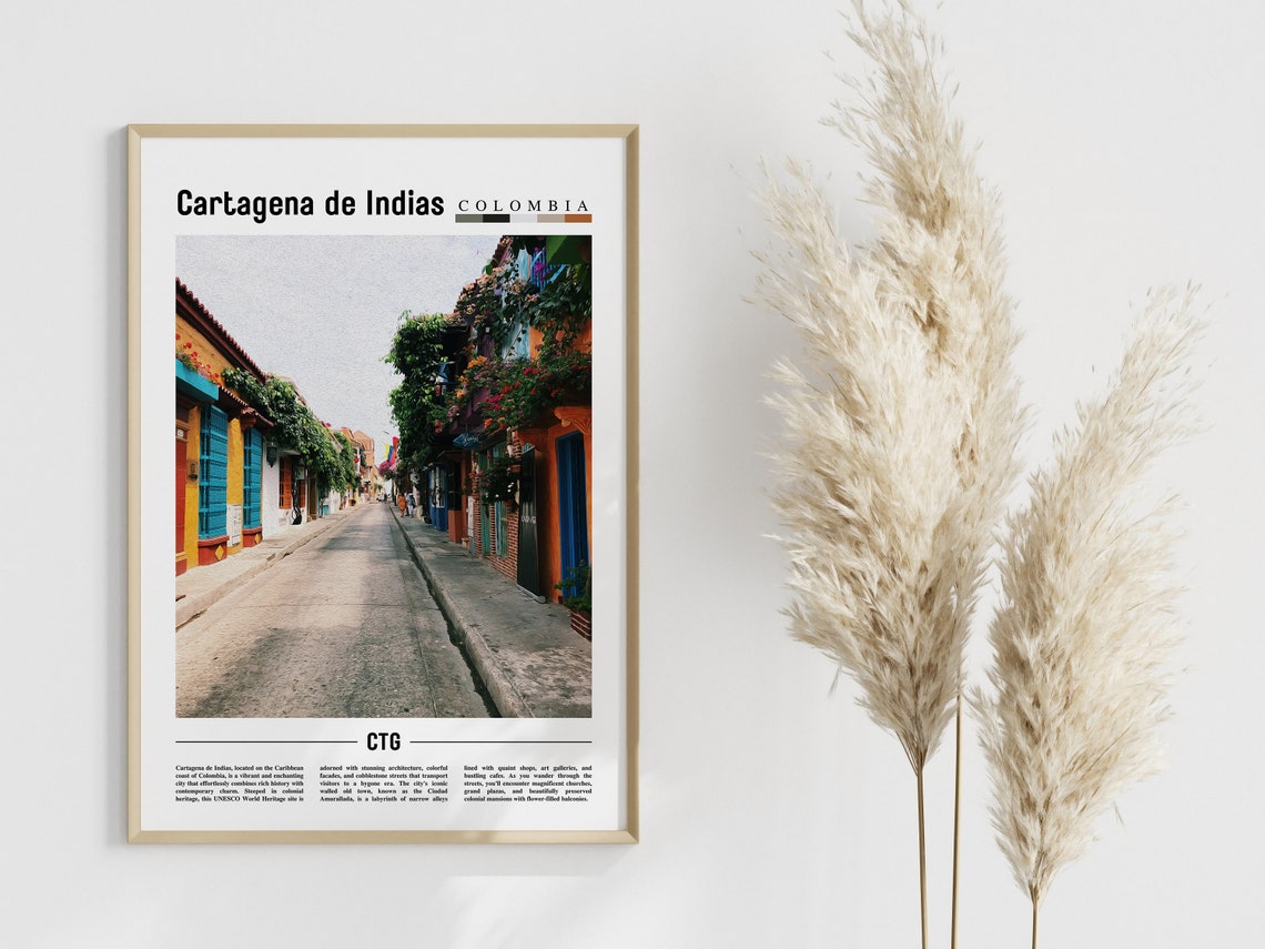 Cartagena De Indias Poster Cartagena De Indias Print Cartagena De Indias Wall Art Minimal Travel Print Oil Painting Poster - Image 4