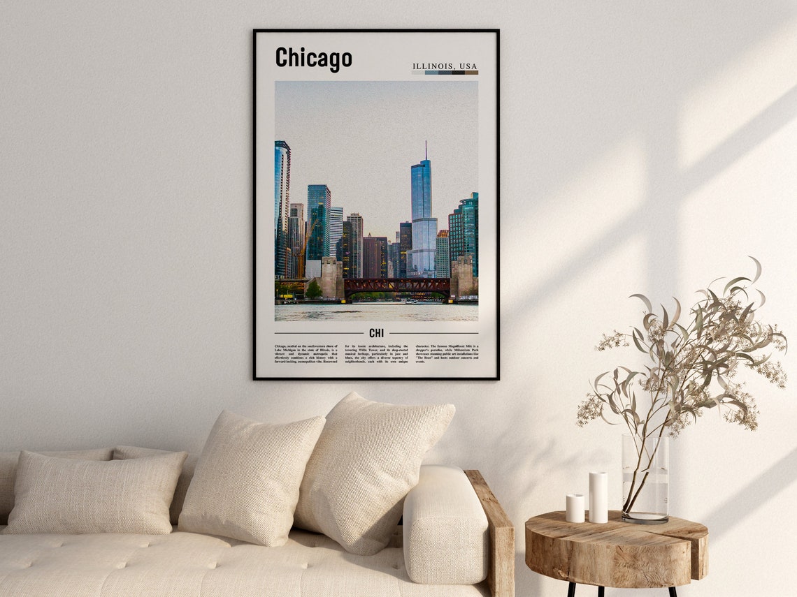 Chicago Print Chicago Poster Chicago Wall Art United States Photo United States Poster United States Print - Image 2