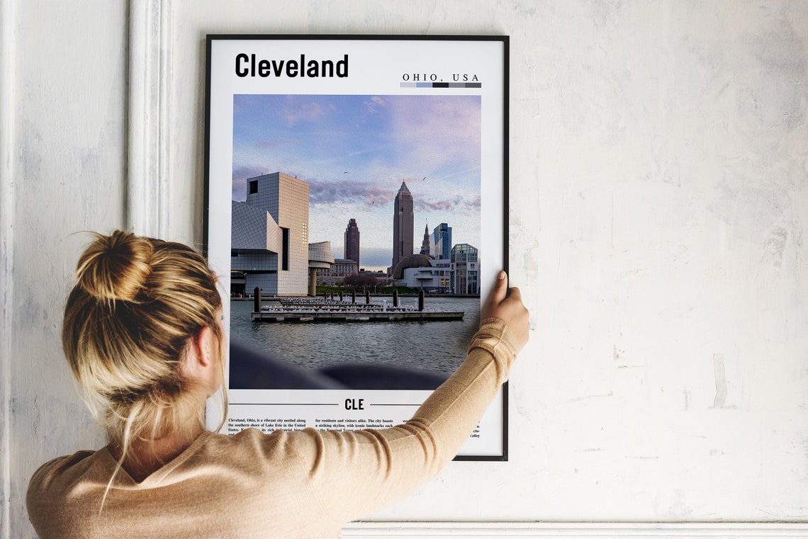 Cleveland Poster Cleveland Print Cleveland Wall Art United States Photo United States Poster United States Print - Image 5