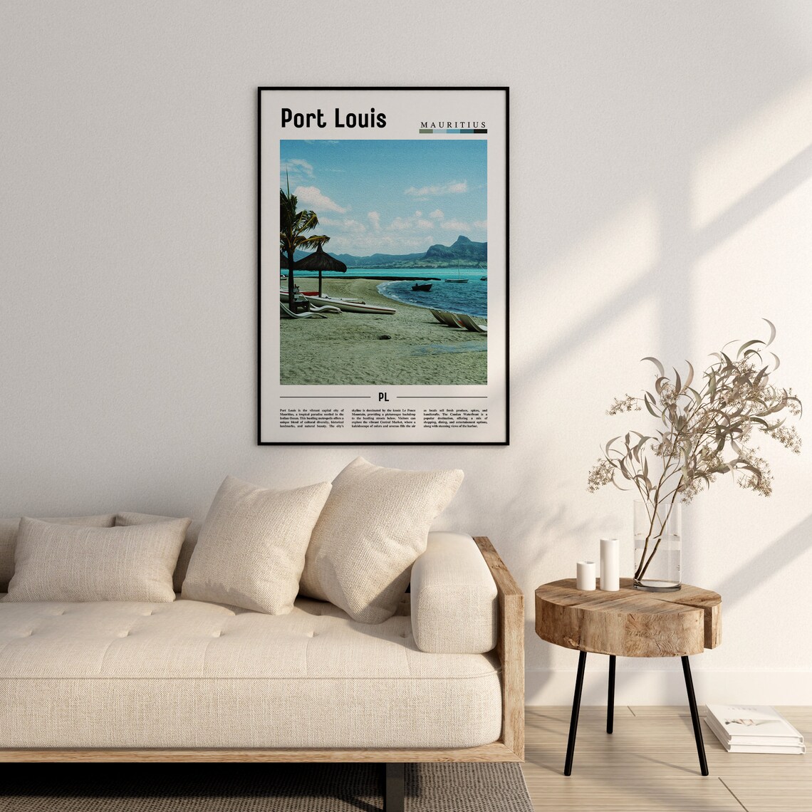 Port Louis Minimal Travel Poster, Oil Painting - Image 3