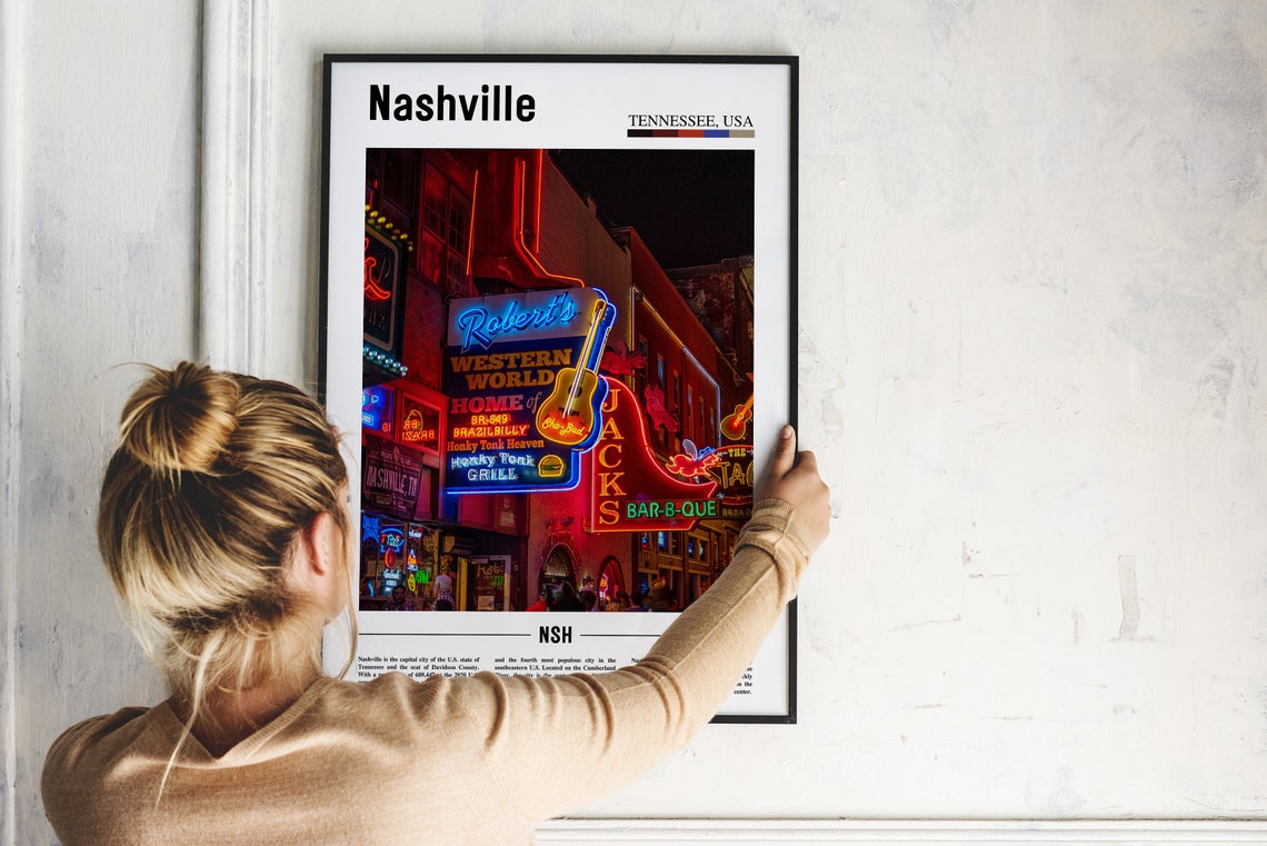 Nashville Print Nashville Poster Nashville Wall Art United States Photo United States Poster United States Print Travel Poster - Image 5