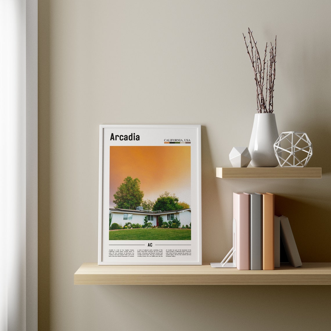 Arcadia Print Arcadia Poster Arcadia Wall Art Minimal Travel Print Minimal City Poster Travel Destination City Print Oil Painting Poster - Image 2