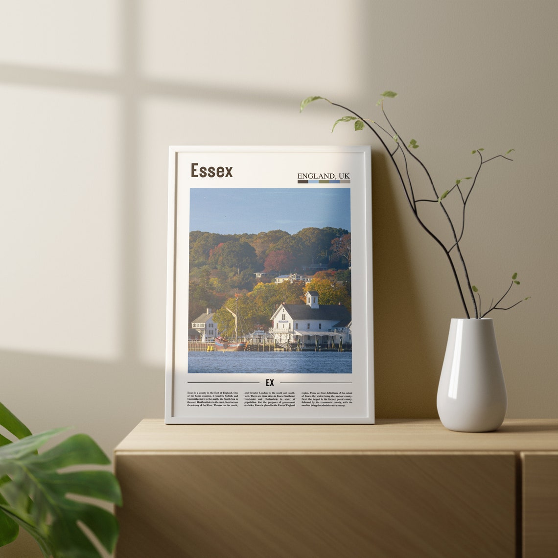 Essex Print Essex Poster Essex Wall Art Oil Painting Poster Colorful City Print City Artwork Travel Artwork Travel Wall Art - Image 2