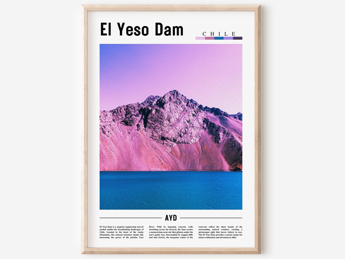 El Yeso Dam Travel Poster, South America
