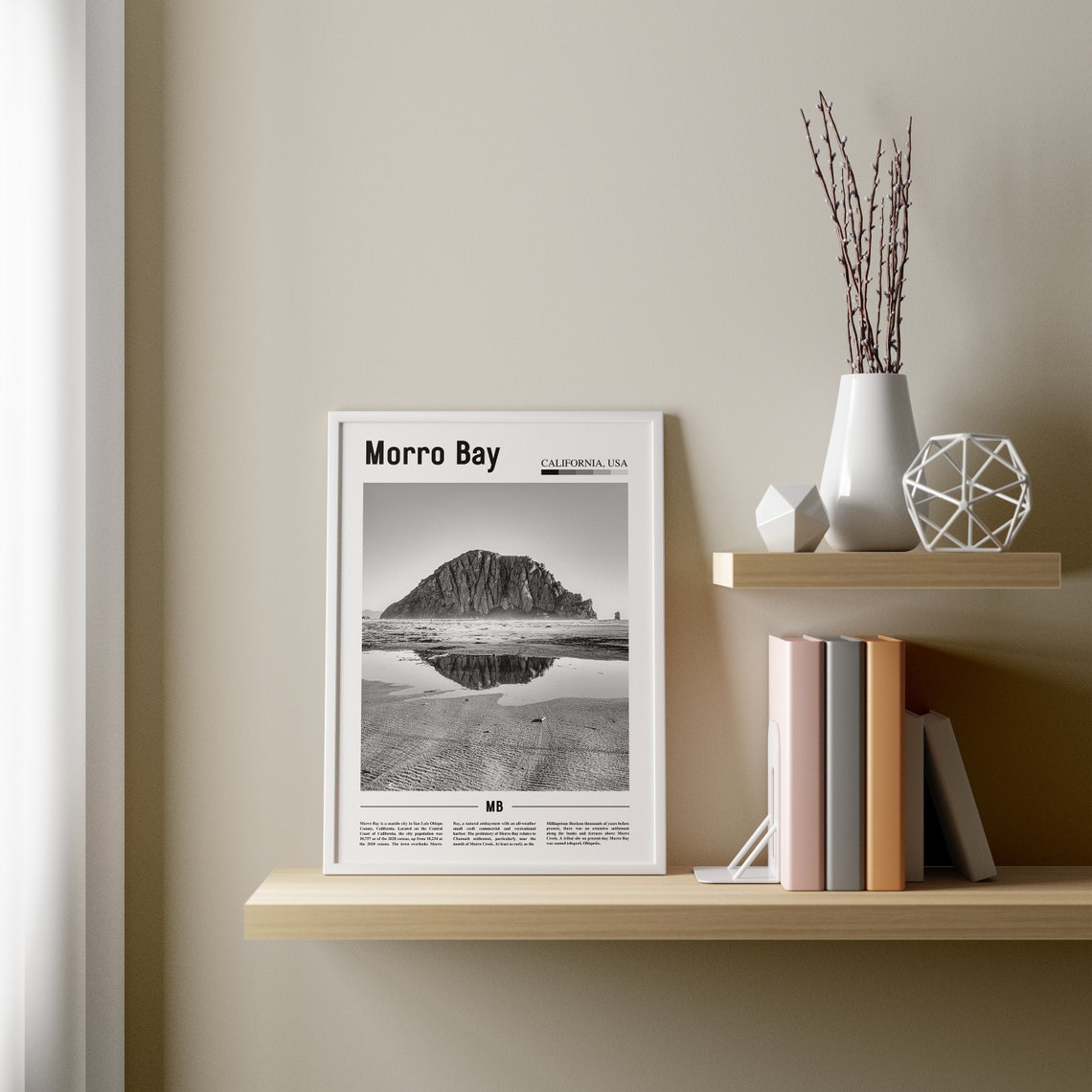 Morro Bay Print Black And White Morro Bay Poster Morro Bay Wall Art Travel Poster City Artwork Travel Artwork Travel Wall Art City Print - Image 3