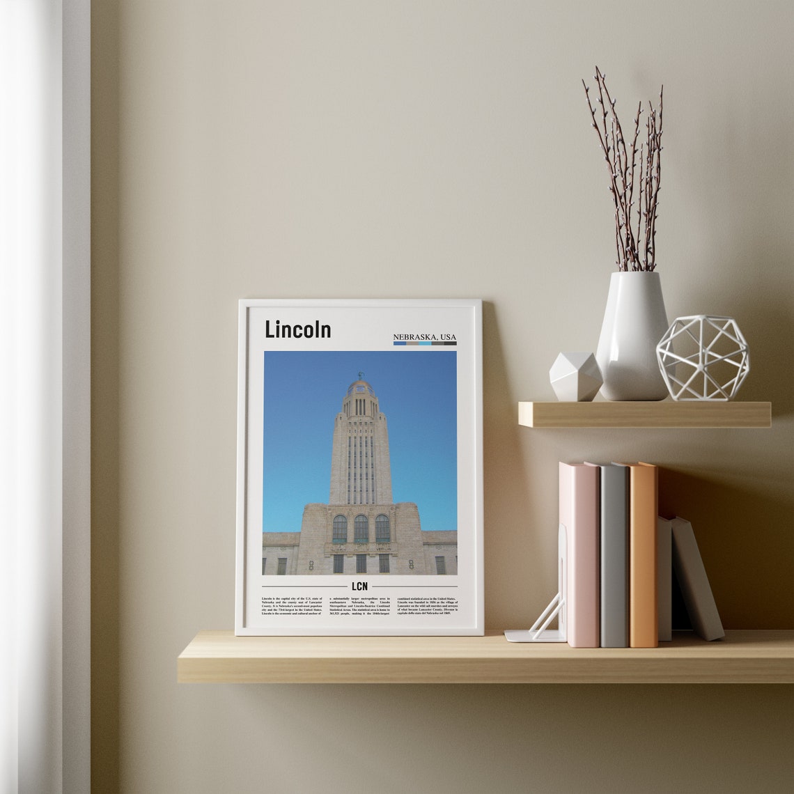 Lincoln Print Lincoln Poster Lincoln Wall Art Oil Painting Poster Colorful City Print City Artwork Travel Artwork Travel Wall Art - Image 3
