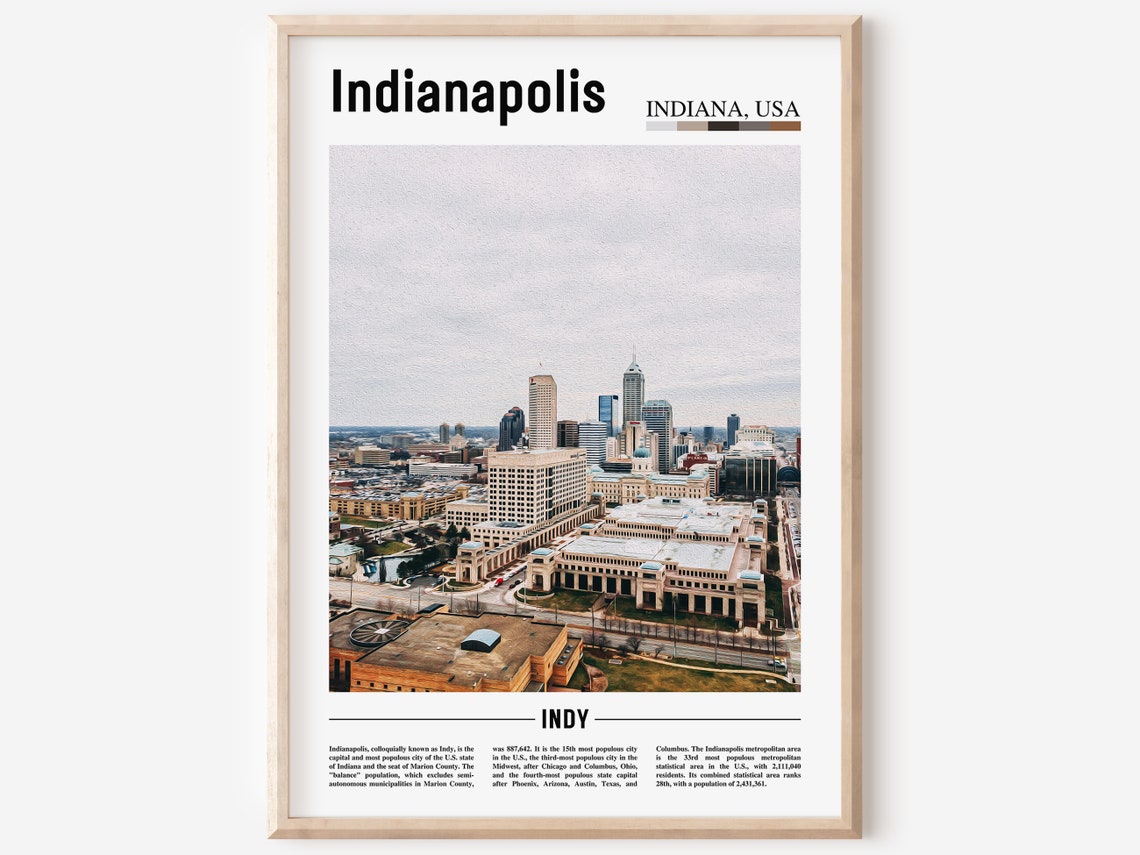 Indianapolis Poster Indianapolis Print Indianapolis Wall Art United States Photo United States Poster United States Print