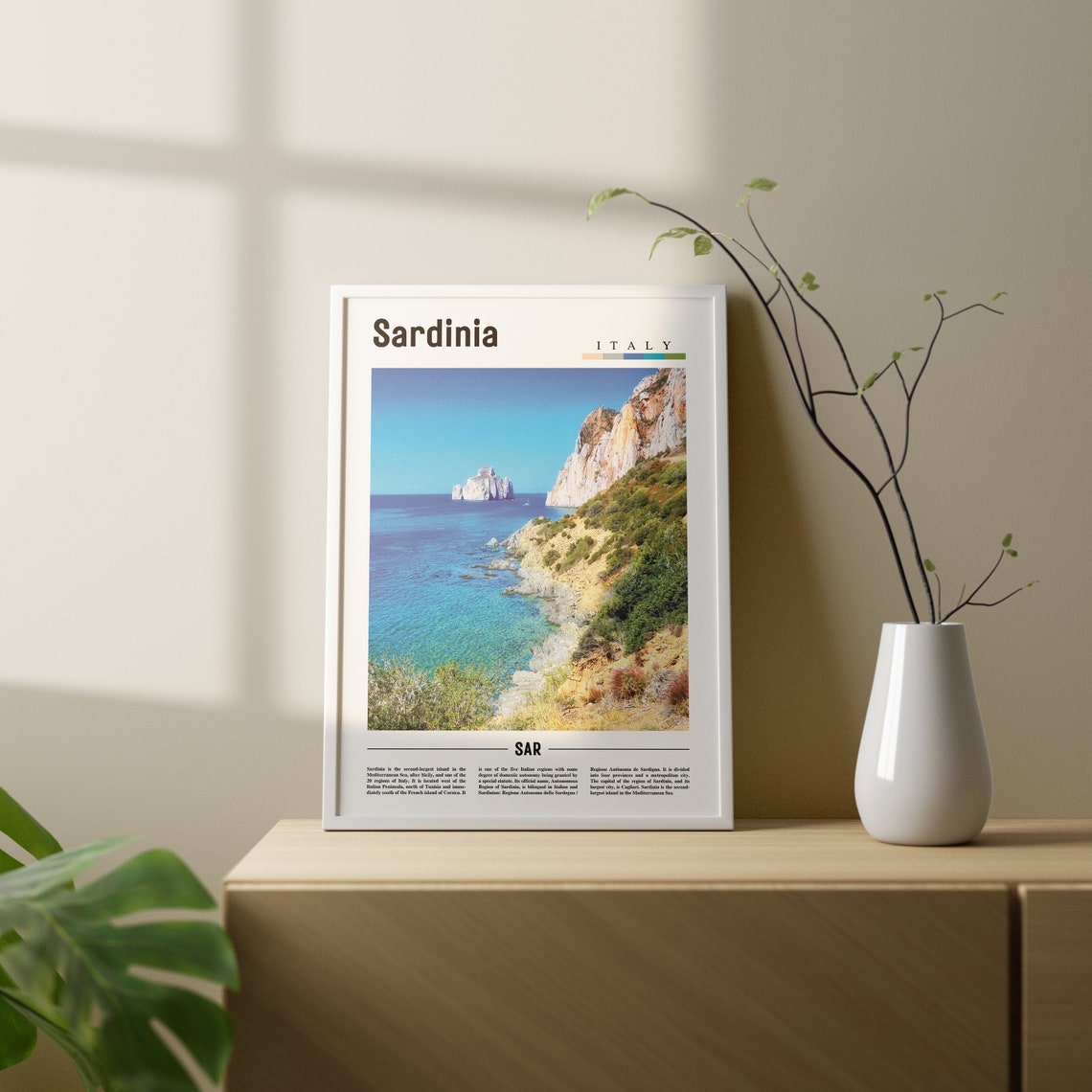 Sardinia Print Sardinia Poster Sardinia Wall Art Italy Photo Italy Poster Italy Print Italy Wall Art Minimal Travel Poster - Image 3
