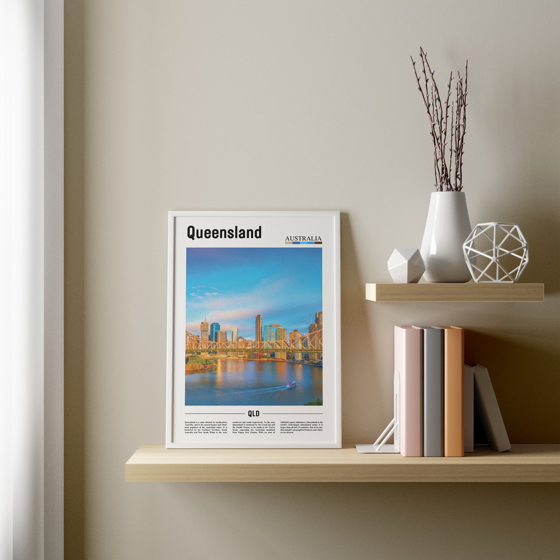 Queensland Print Queensland Poster Queensland Wall Art Oil Painting Poster Colorful City Print City Artwork Travel Artwork Travel Art - Image 3