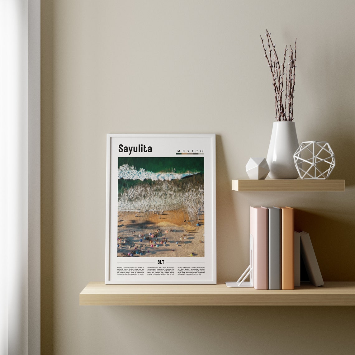 Sayulita Poster Sayulita Print Sayulita Wall Art Minimal Travel Print Travel Destination Oil Painting Poster - Image 3