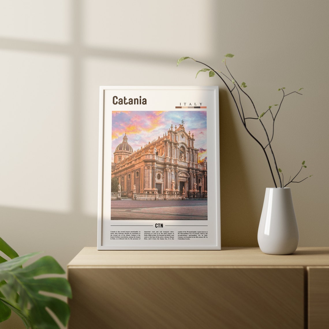 Catania Print Catania Poster Catania Wall Art Italy Photo Italy Poster Italy Print Italy Wall Art Minimal Travel Poster - Image 3