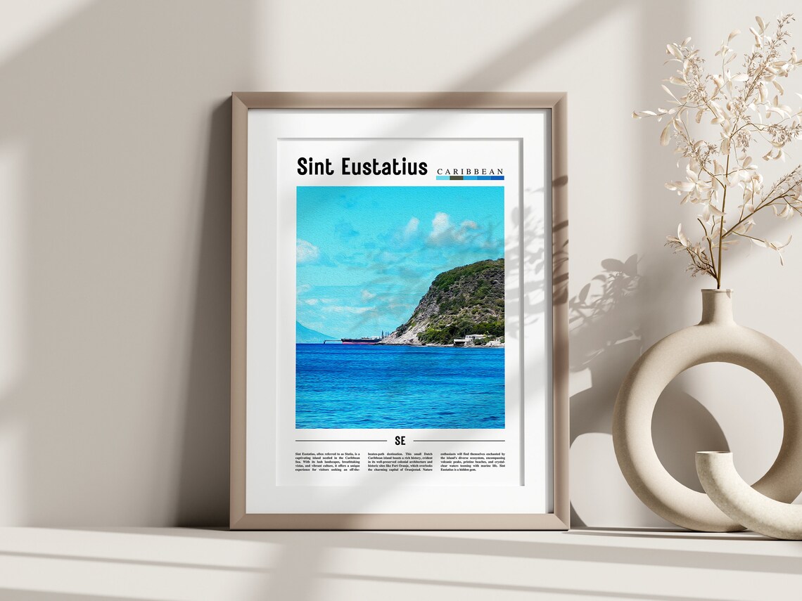 Sint Eustatius Travel Poster, Caribbean Photo - Image 3