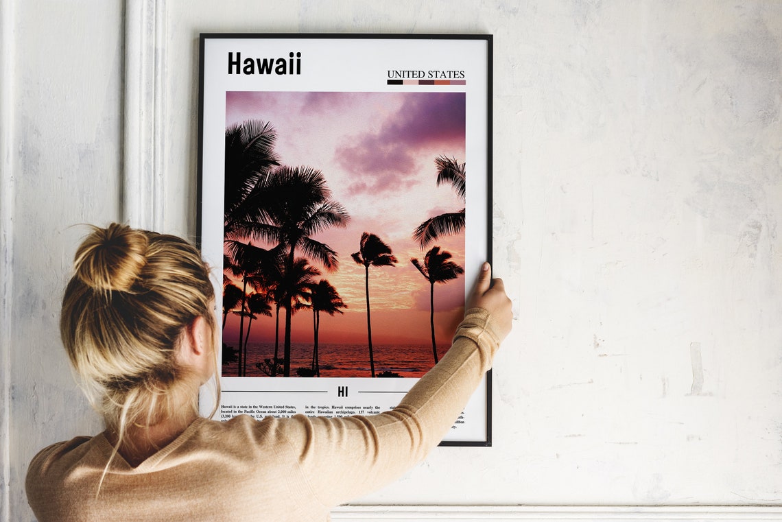 Hawaii Poster Hawaii Print Hawaii Wall Art United States Photo United States Poster United States Print Travel Poster - Image 4