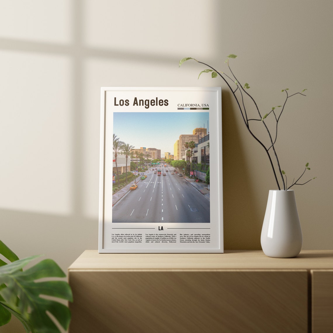 Los Angeles Print Los Angeles Poster Los Angeles Wall Art Oil Painting Poster Colorful City Print City Artwork Travel Artwork Travel Art - Image 2