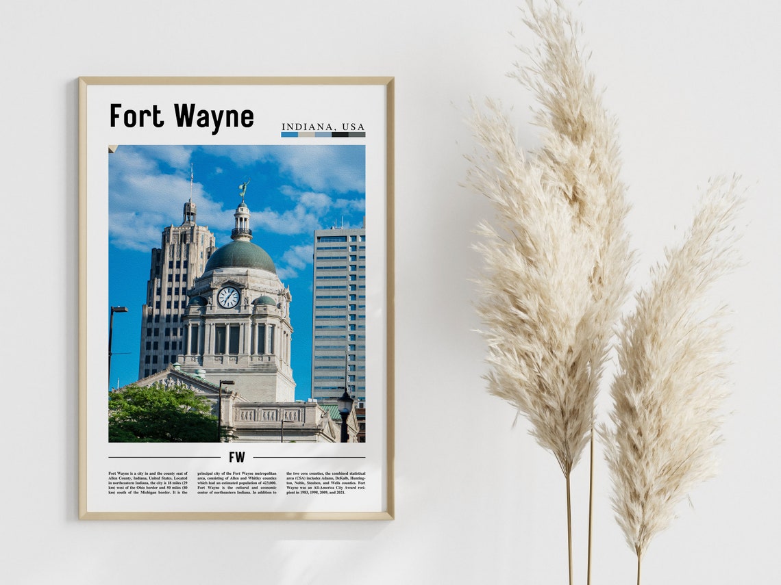 Fort Wayne Poster Fort Wayne Print Fort Wayne Wall Art United States Photo United States Poster United States Print - Image 3