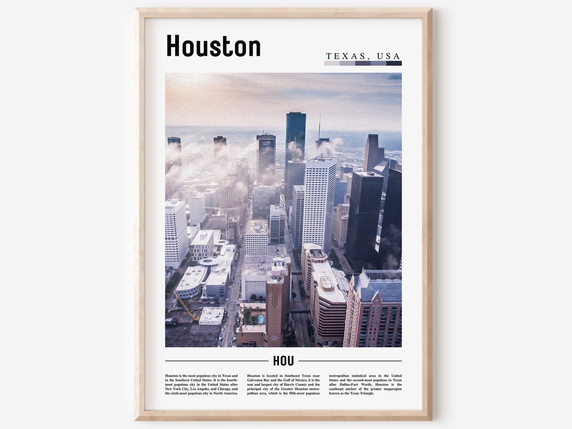 Houston Poster Houston Print Houston Wall Art United States Photo United States Poster United States Print