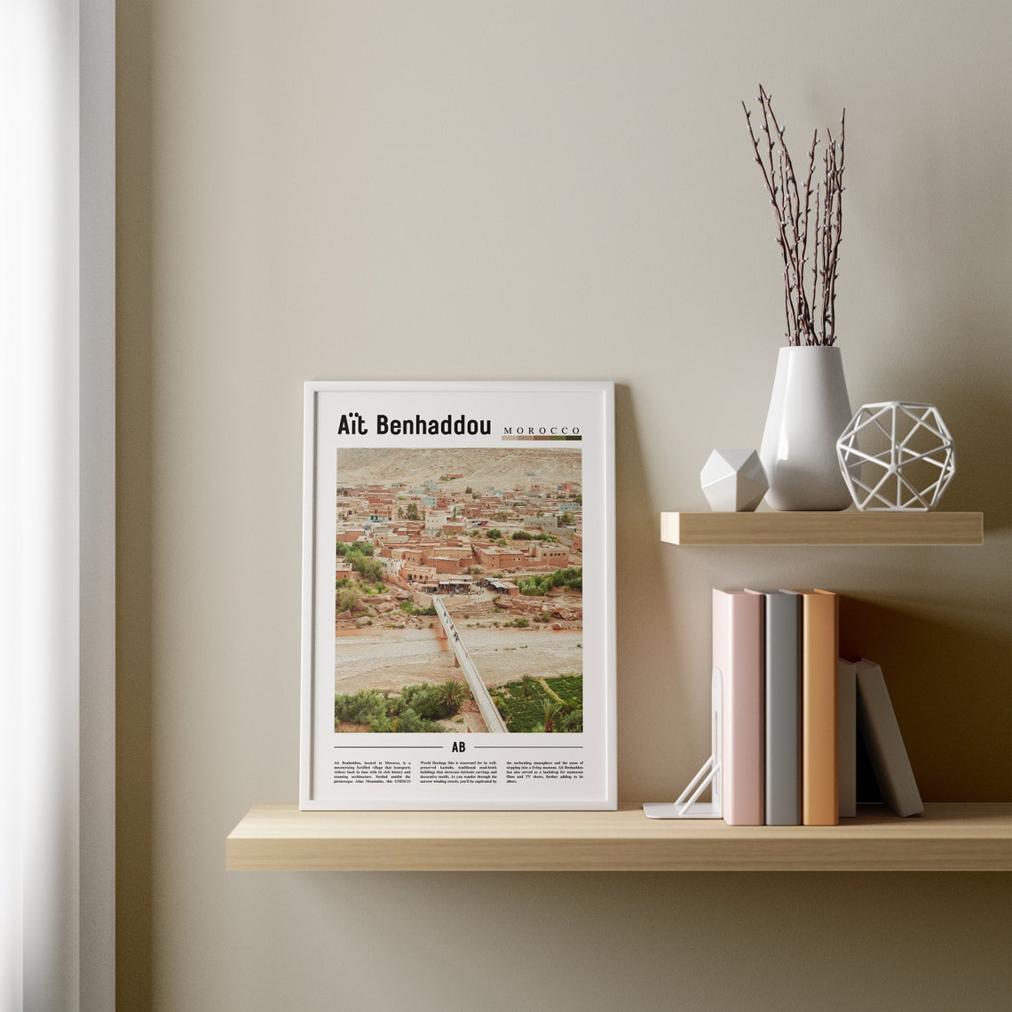 At Benhaddou Poster At Benhaddou Print At Benhaddou Wall Art Minimal Travel Print Travel Destination Oil Painting Poster - Image 4