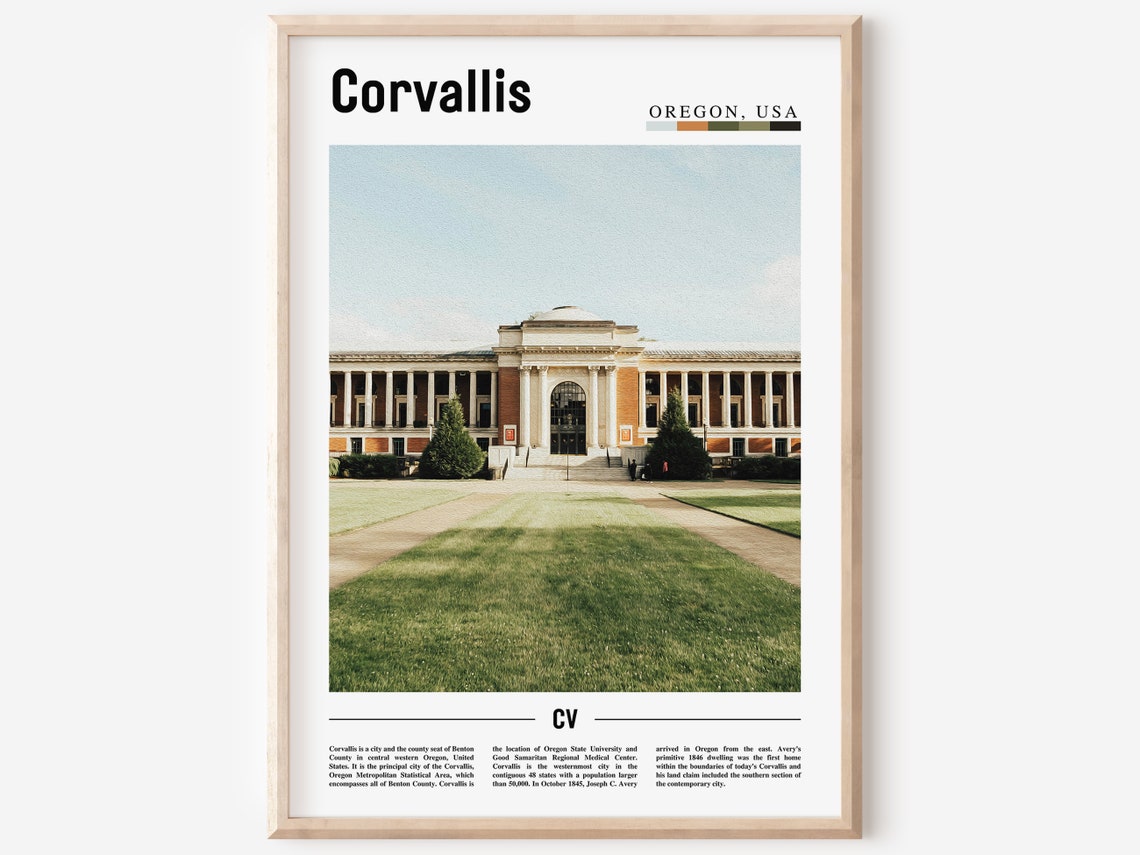 Corvallis Poster Corvallis Print Corvallis Wall Art United States Photo United States Poster United States Print