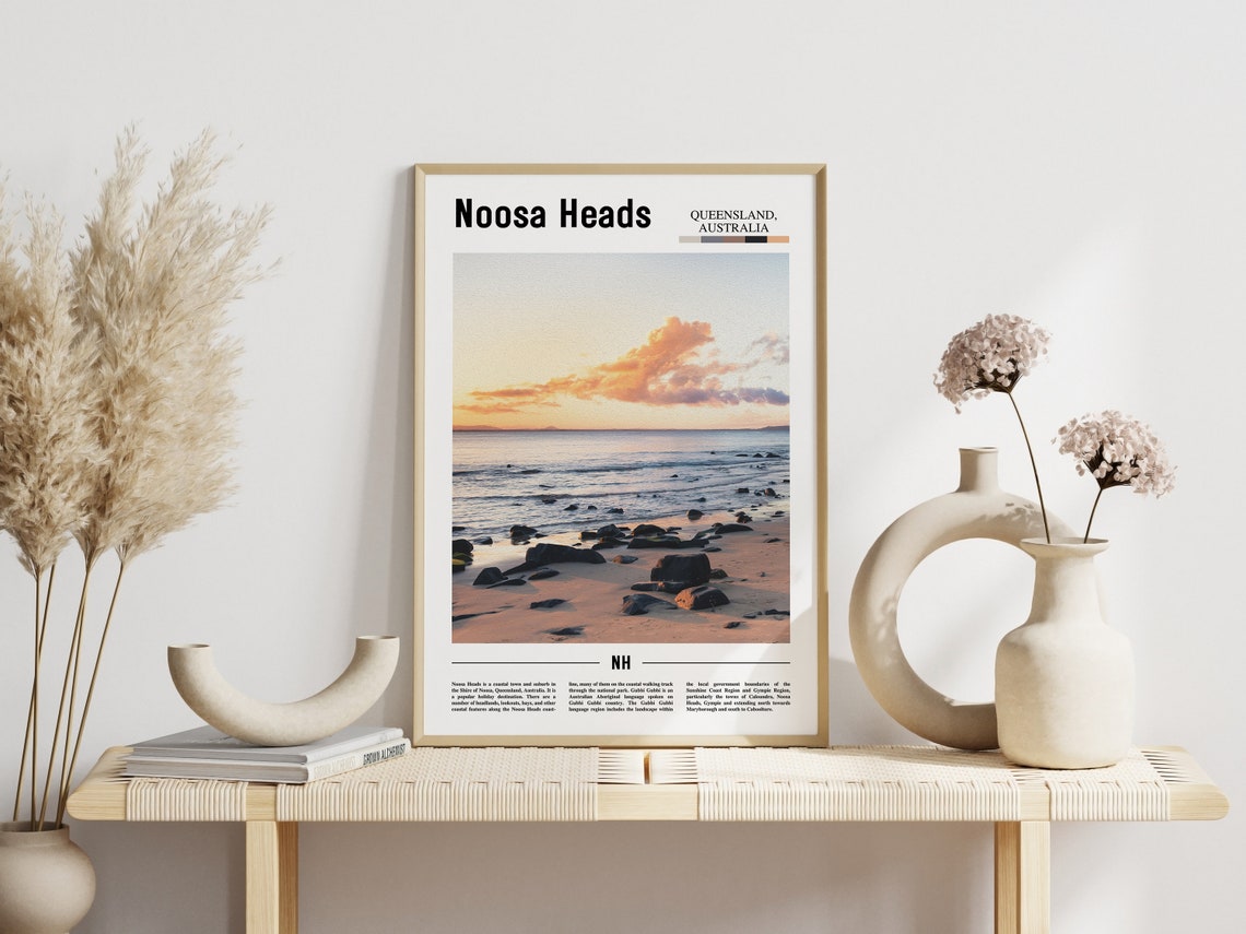 Noosa Heads Print Noosa Heads Poster Noosa Heads Wall Art Minimal Travel Print Minimal City Poster Travel Destination Oil Painting Poster - Image 5