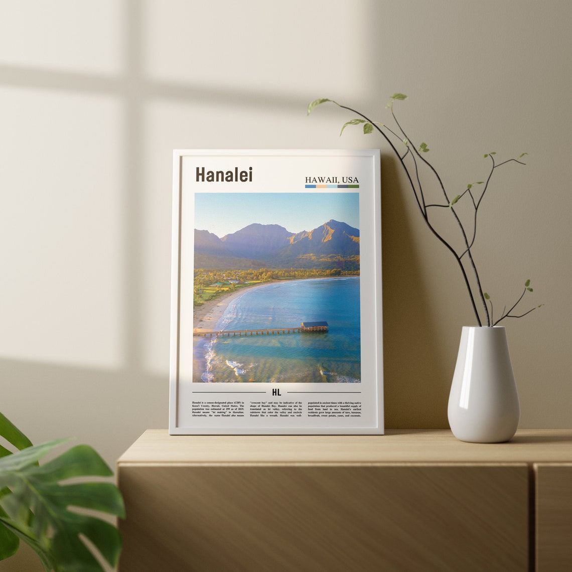 Hanalei Print Hanalei Poster Hanalei Wall Art Oil Painting Poster Colorful City Print City Artwork Travel Artwork Travel Wall Art - Image 3