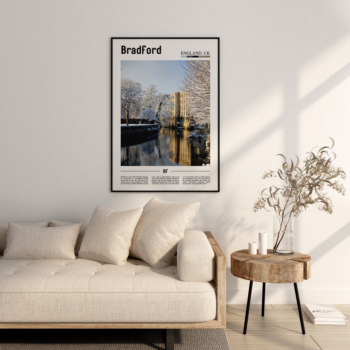 Bradford Print Bradford Poster Bradford Wall Art Minimal Travel Print Minimal City Poster Travel Destination Print Oil Painting Poster - Image 2