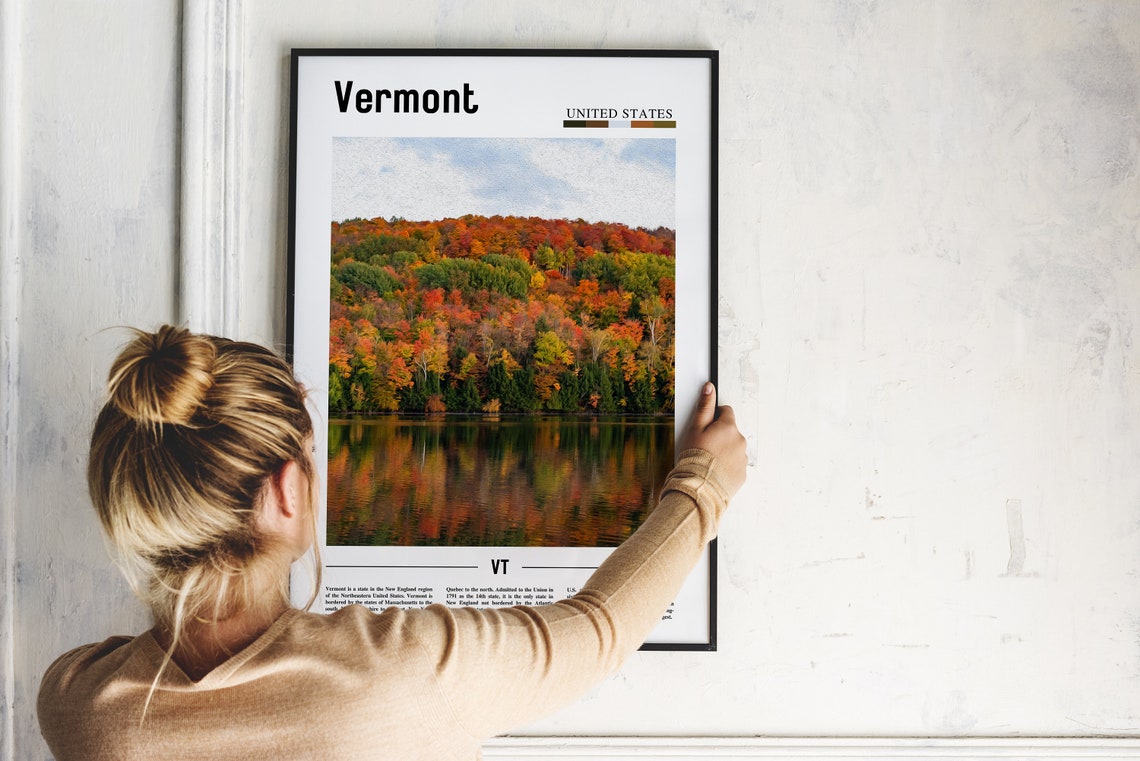 Vermont Poster Vermont Print Vermont Wall Art United States Photo United States Poster United States Print - Image 4