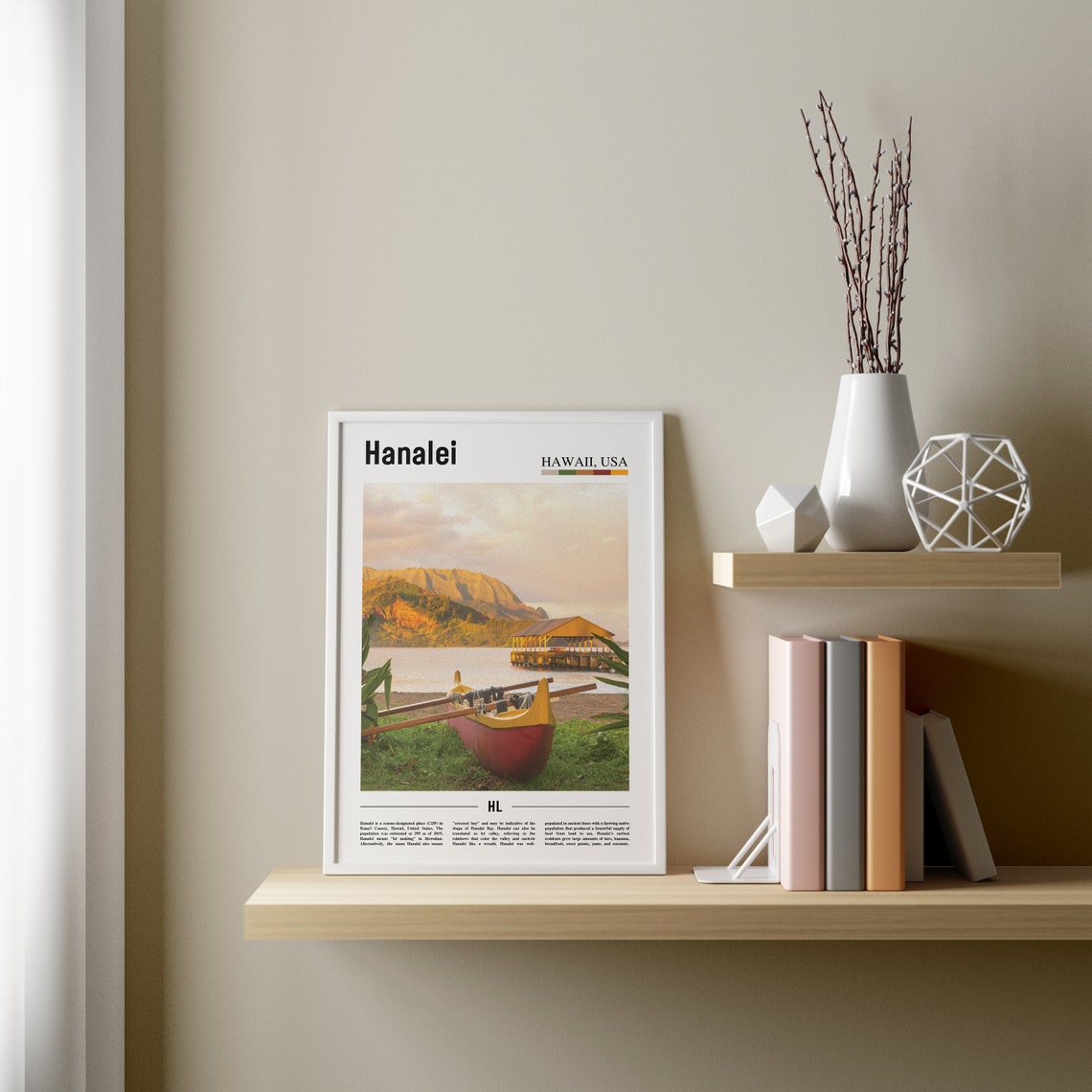 Hanalei Print Hanalei Poster Hanalei Wall Art Oil Painting Poster Colorful City Print City Artwork Travel Artwork Travel Wall Art - Image 3