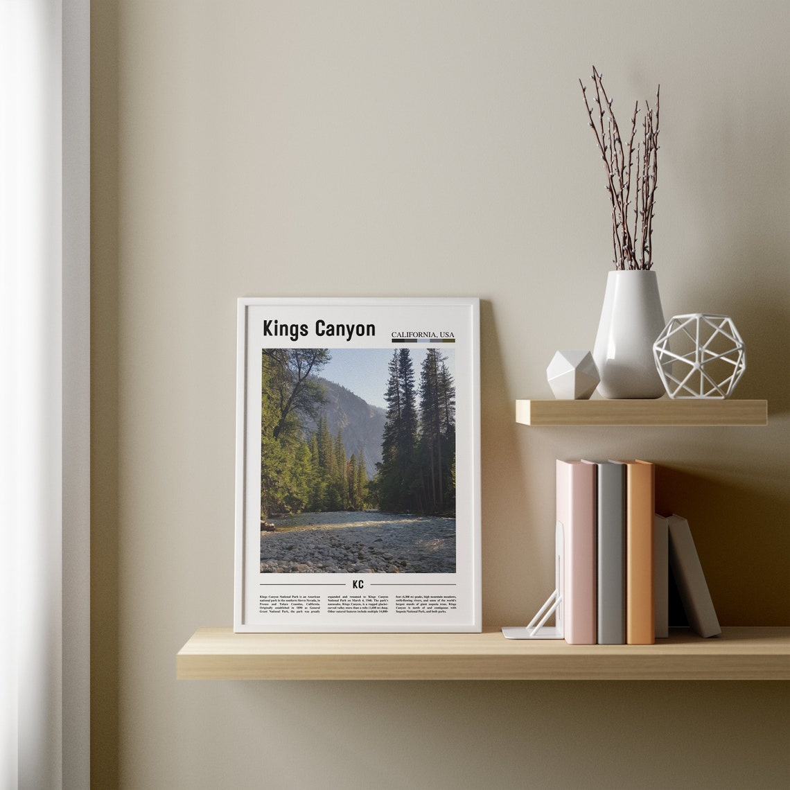 Kings Canyon Print Kings Canyon Poster Kings Canyon Wall Art Minimal Travel Print Minimal City Poster Destination Oil Painting Poster - Image 2