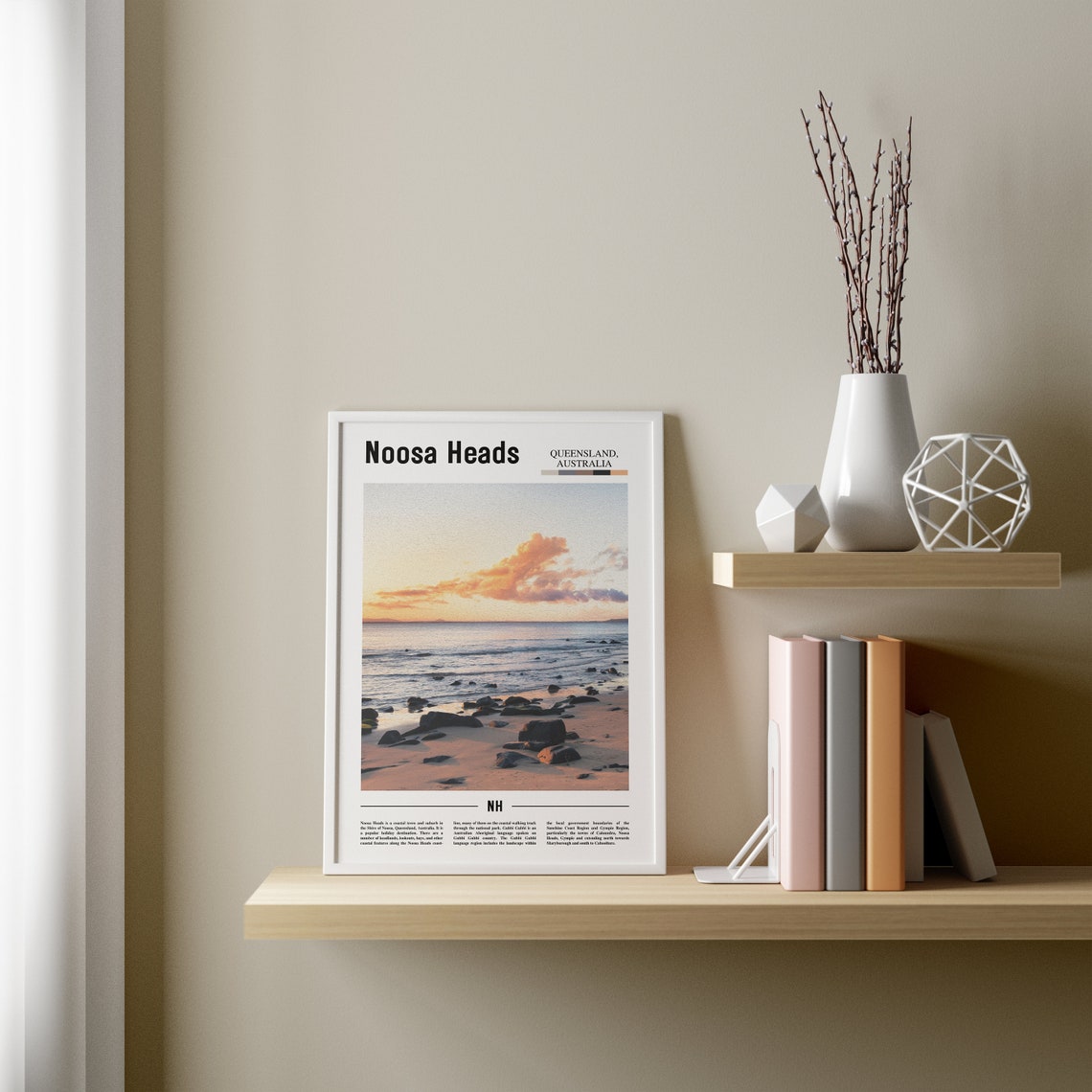Noosa Heads Print Noosa Heads Poster Noosa Heads Wall Art Minimal Travel Print Minimal City Poster Travel Destination Oil Painting Poster - Image 2