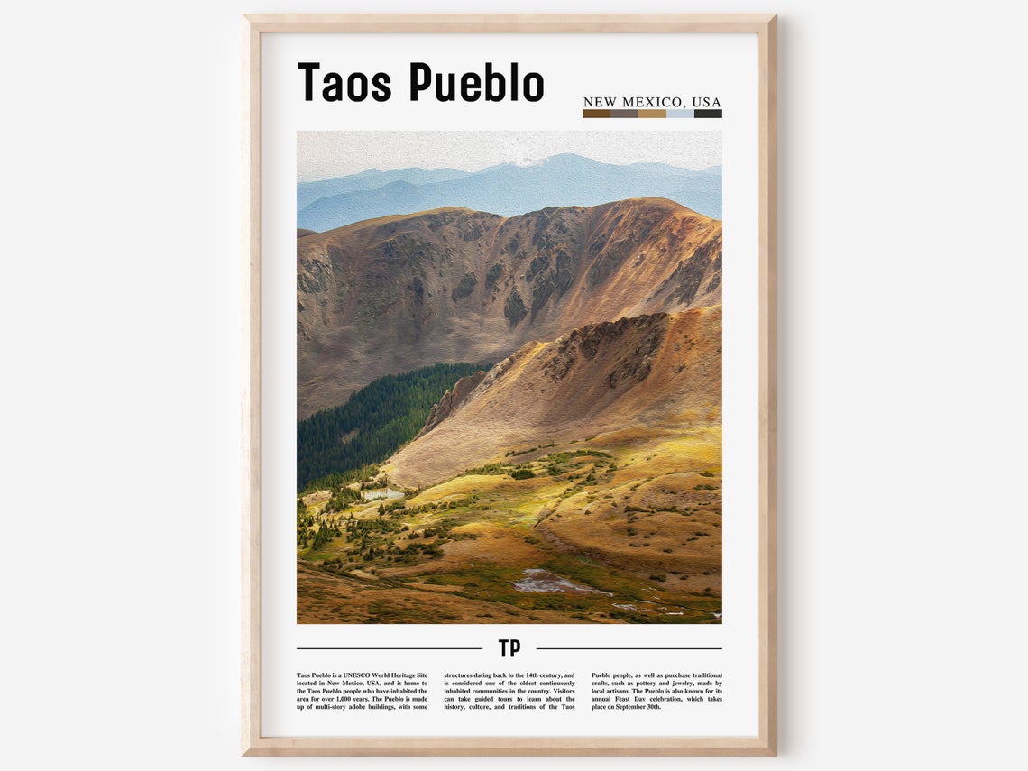 Taos Pueblo Poster Taos Pueblo Print Taos Pueblo Wall Art United States Photo United States Poster United States Print
