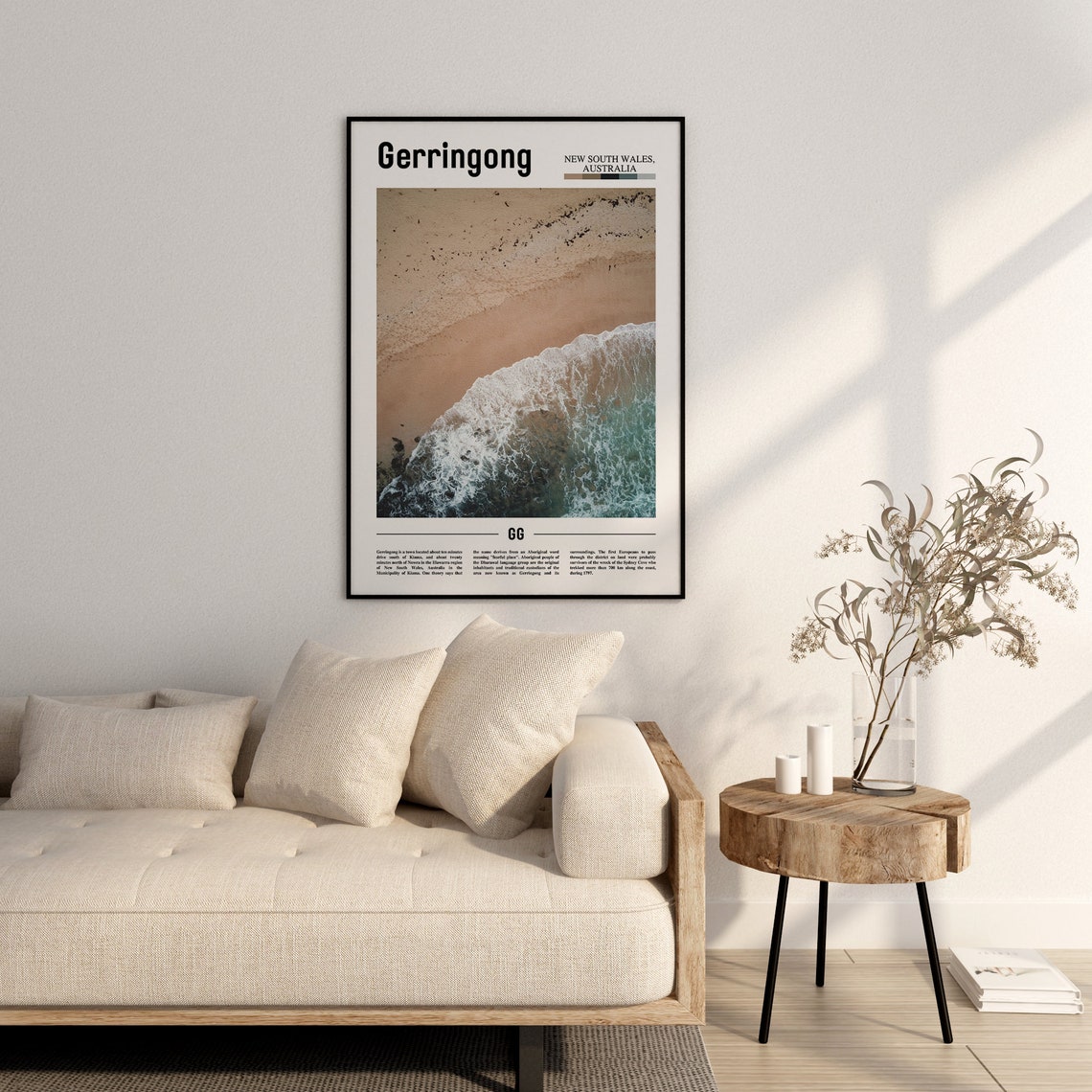 Gerringong Print Gerringong Poster Gerringong Wall Art Minimal Travel Print Minimal City Poster Travel Destination Oil Painting Poster - Image 2
