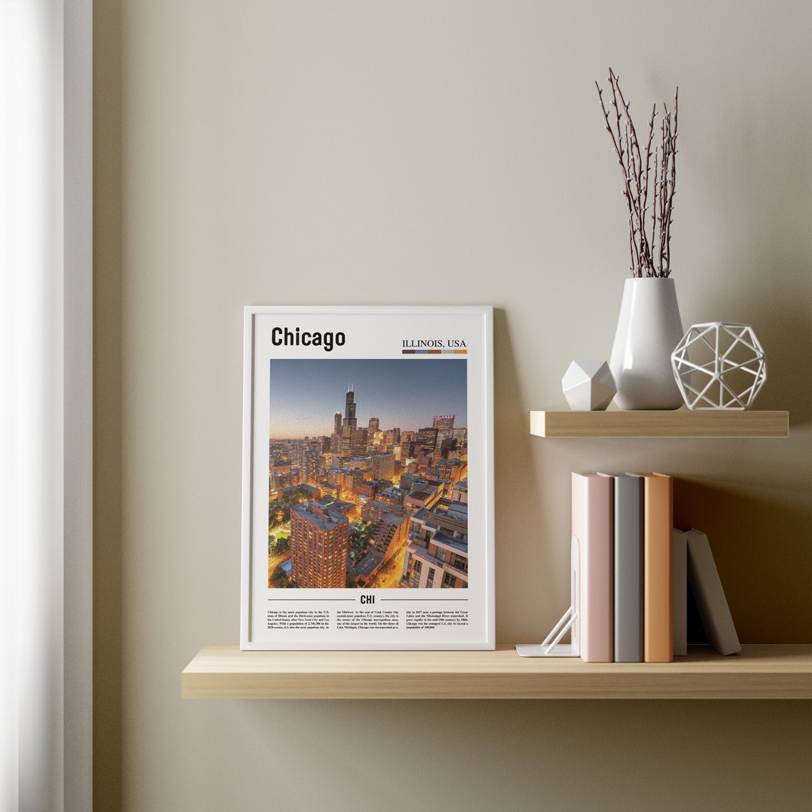 Chicago Print Chicago Poster Chicago Wall Art Oil Painting Poster Colorful City Print City Artwork Travel Artwork Travel Wall Art - Image 3