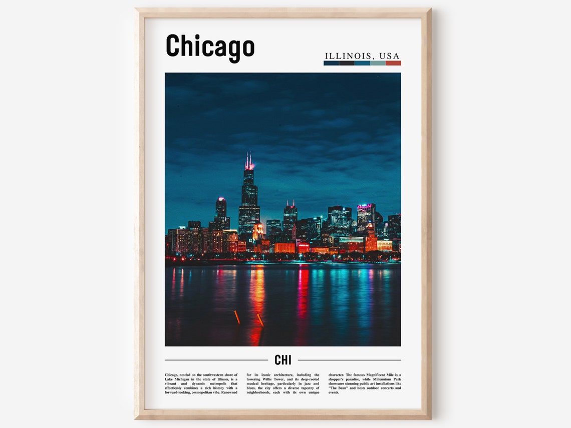 Chicago Print Chicago Poster Chicago Wall Art United States Photo United States Poster United States Print