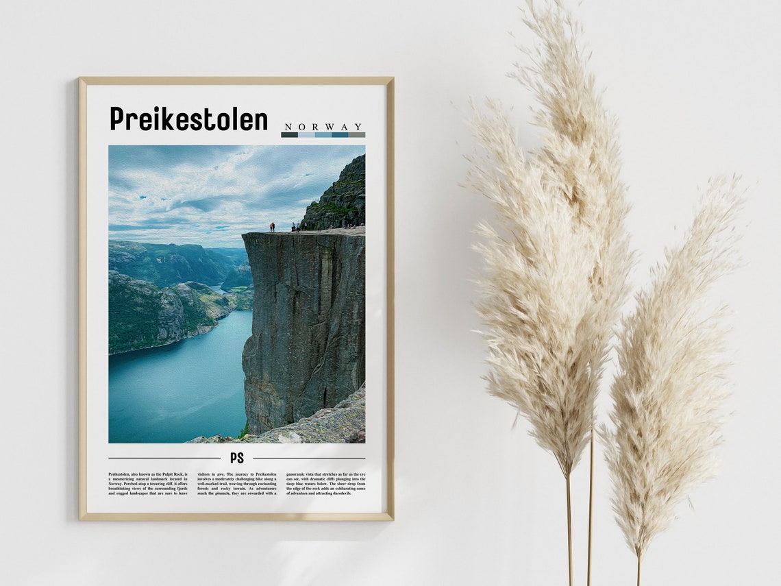 Preikestolen Poster Preikestolen Print Preikestolen Wall Art Europe Photo Europe Poster Europe Print Travel Poster - Image 4