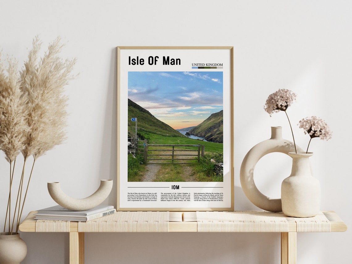 Isle Of Man Print Isle Of Man Poster Isle Of Man Wall Art Minimal Travel Print Minimal City Poster Travel Destination Oil Painting Poster - Image 6