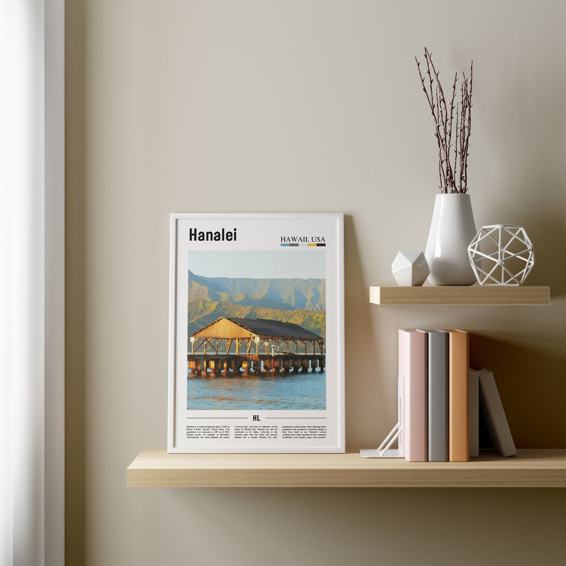 Hanalei Print Hanalei Poster Hanalei Wall Art Oil Painting Poster Colorful City Print City Artwork Travel Artwork Travel Wall Art - Image 3