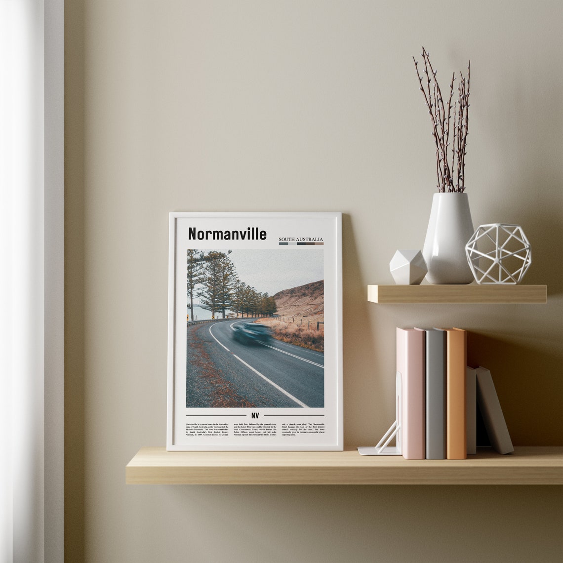 Normanville Print Normanville Poster Normanville Wall Art Minimal Travel Print Minimal City Poster Travel Destination Oil Painting Poster - Image 2