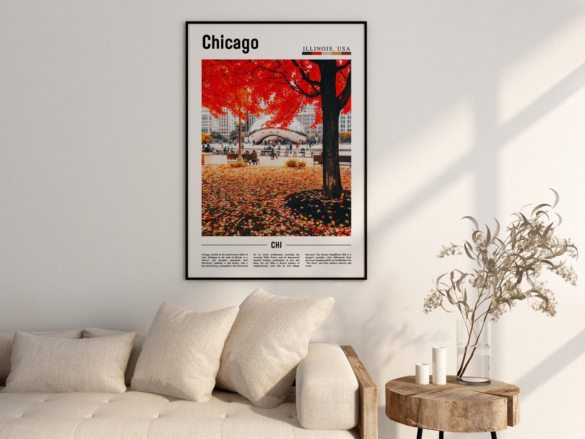 Chicago Print Chicago Poster Chicago Wall Art United States Photo United States Poster United States Print - Image 2