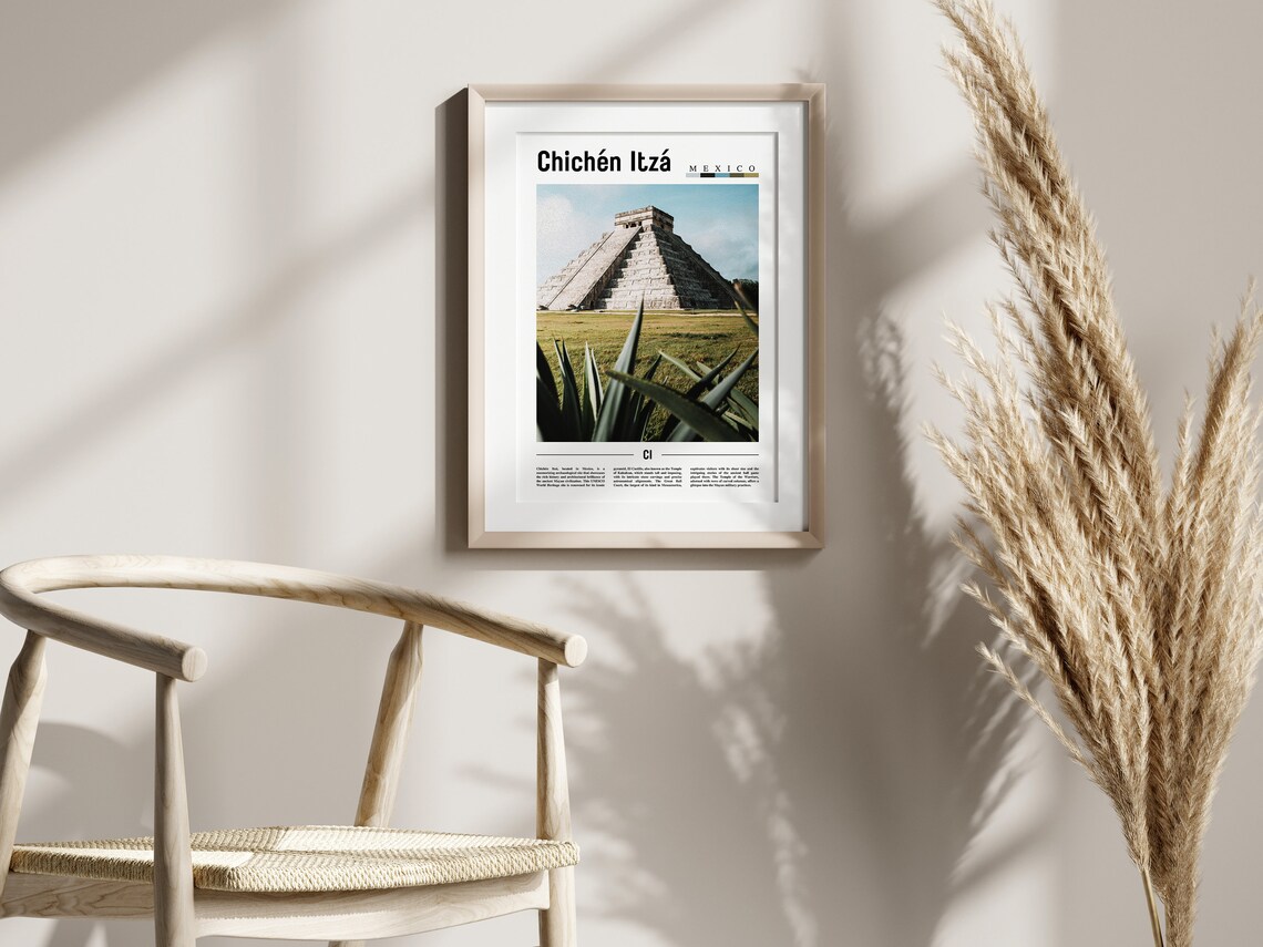 Chichn Itz Minimal Travel Poster, Oil Painting - Image 2