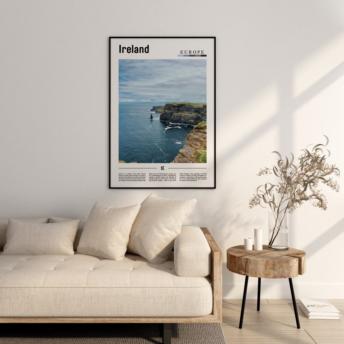 Ireland Poster Ireland Print Ireland Wall Art Minimal Travel Print Minimal City Poster Travel Destination Oil Painting Poster - Image 2