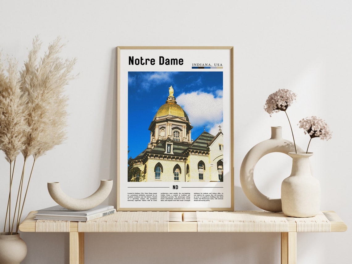 Notre Dame Poster Notre Dame Print Notre Dame Wall Art United States Photo United States Poster United States Print - Image 6