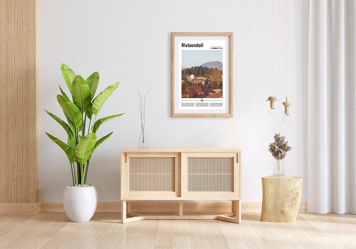 Rivisondoli Minimal Travel Poster, Oil Painting - Image 3