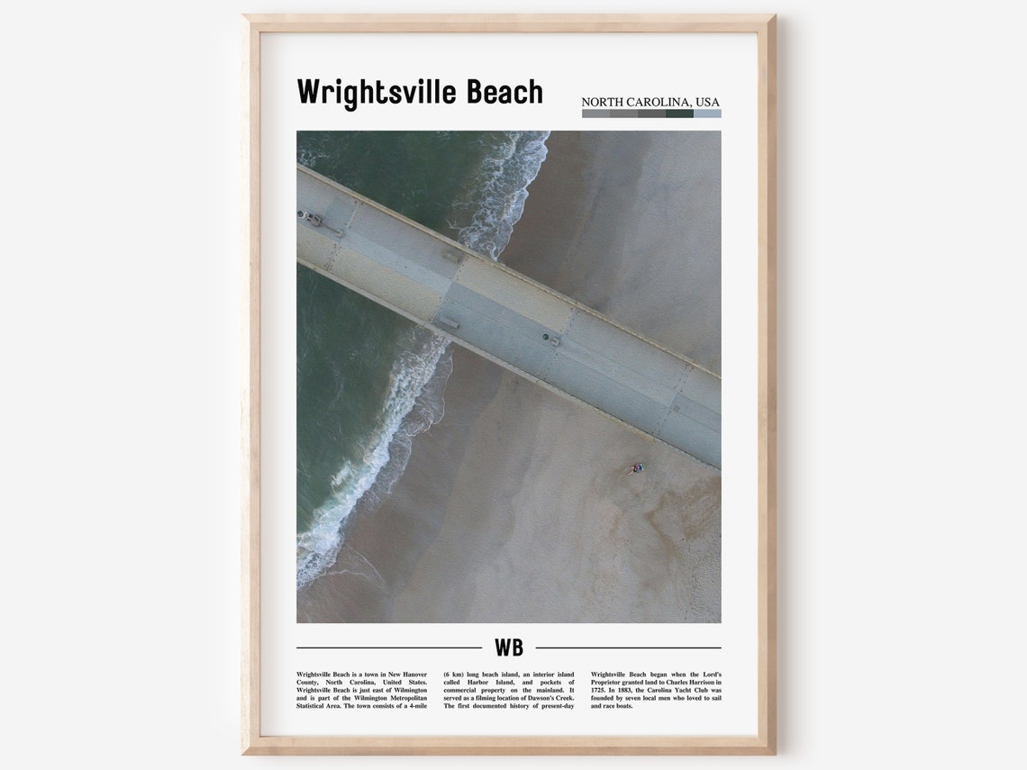 Wrightsville Beach Print Wrightsville Beach Poster Wrightsville Beach Wall Art Minimal Travel Print City Poster Oil Painting Poster