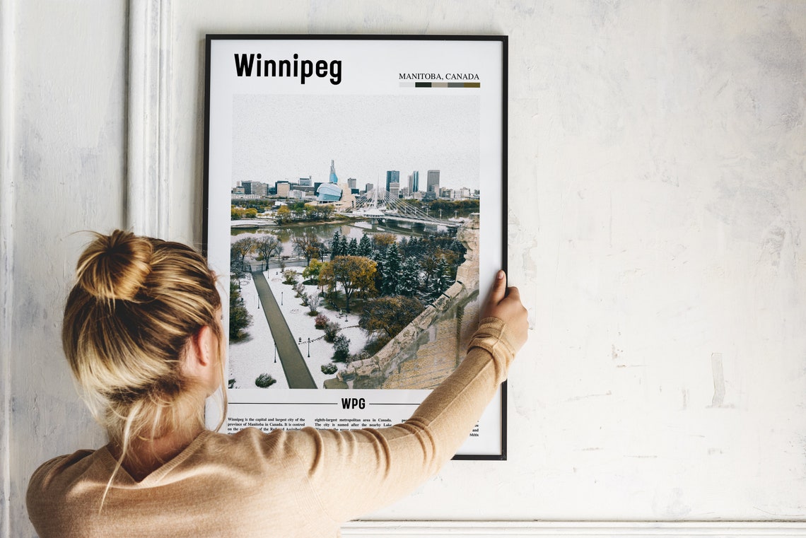 Winnipeg Print Winnipeg Poster Winnipeg Wall Art Minimal Travel Print Minimal City Poster Travel Destination Print Oil Painting Poster - Image 4