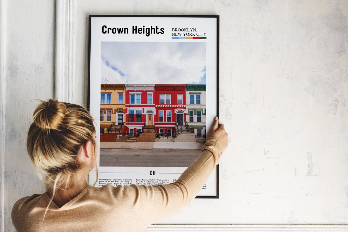 Crown Heights Print Crown Heights Poster Crown Heights Wall Art Oil Painting Poster Colorful City Print City Artwork Travel Artwork - Image 4