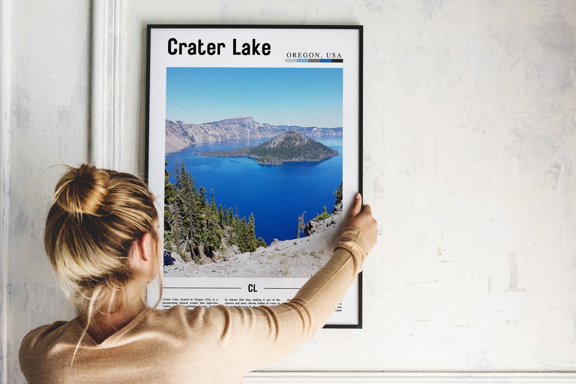 Crater Lake Poster Crater Lake Print Crater Lake Wall Art United States Photo United States Poster United States Print - Image 5