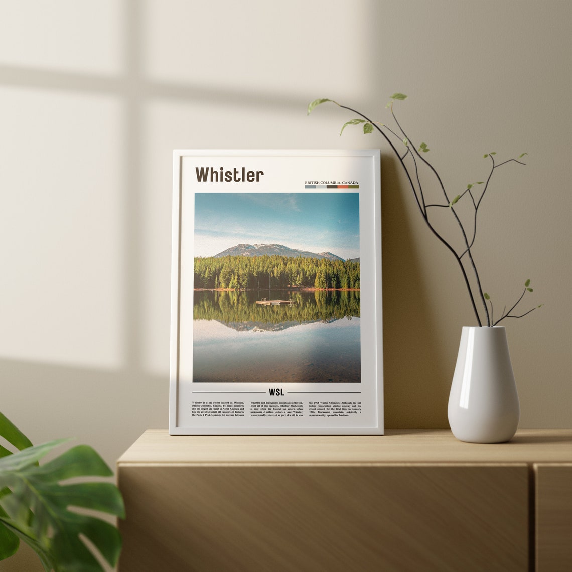 Whistler Print Whistler Poster Whistler Wall Art Oil Painting Poster Colorful City Print City Artwork Travel Artwork Travel Wall Art - Image 2