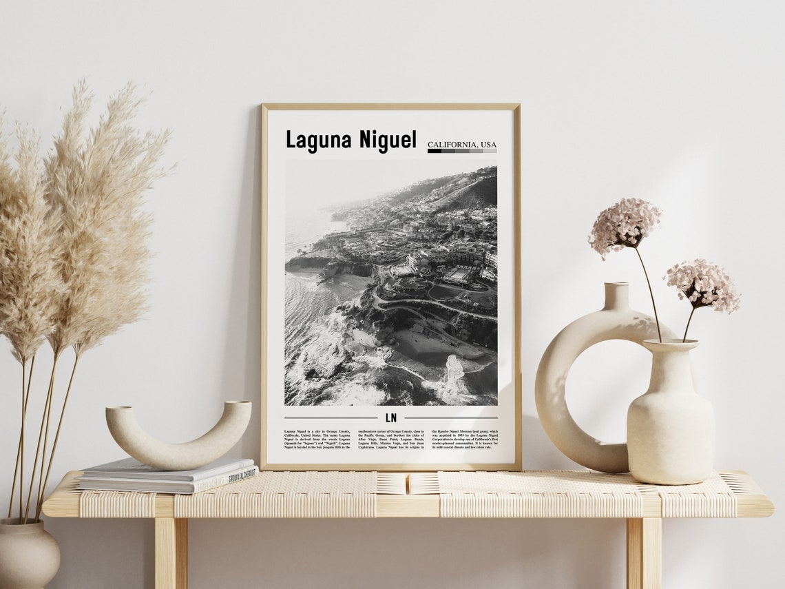 Laguna Niguel Poster Black And White Laguna Niguel Print Black And White Laguna Niguel Wall Art Minimal Travel Print Travel Poster - Image 6