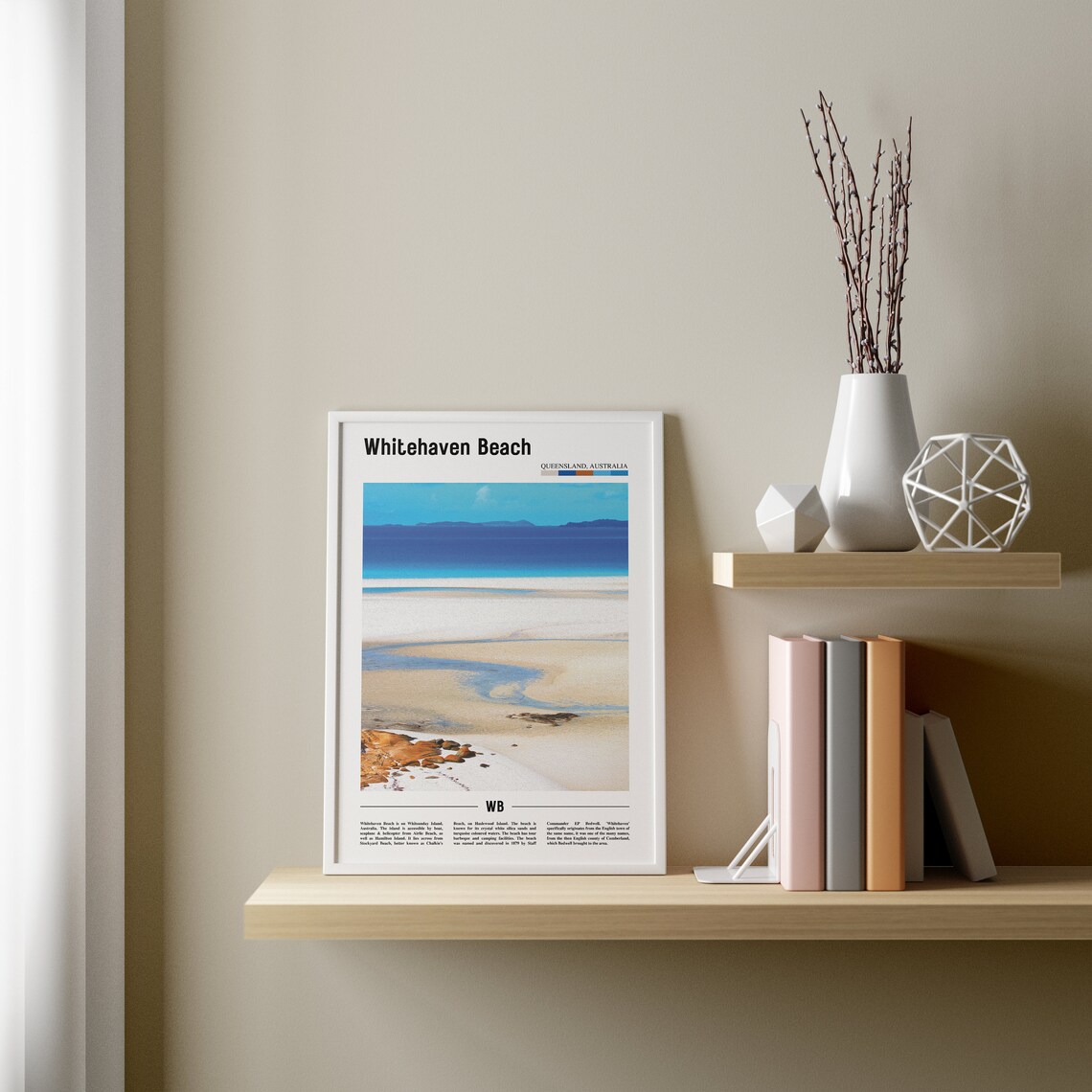 Whitehaven Beach Travel Poster, Oil Painting Artwork - Image 3